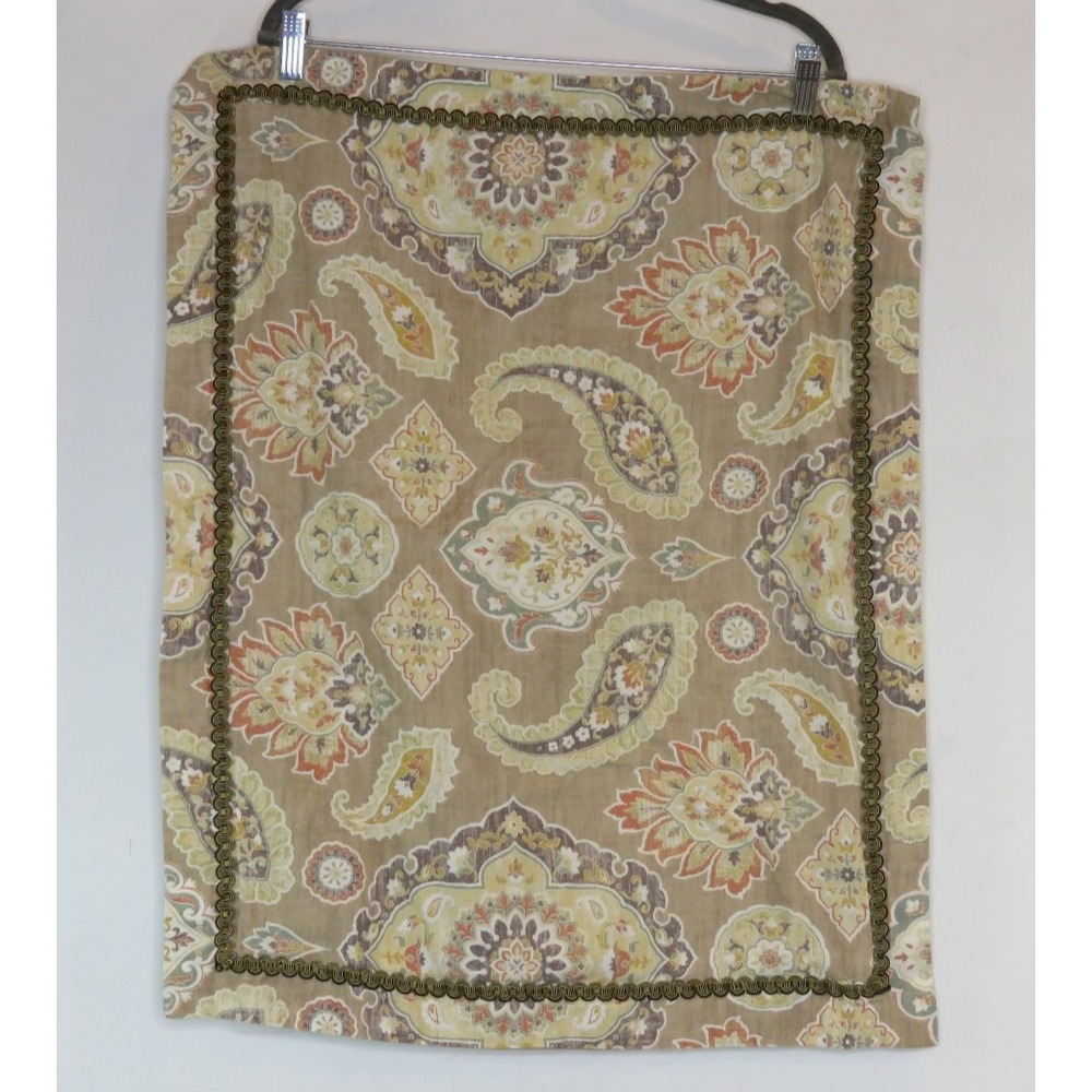 Pair BILTMORE 28 x 22 Pillow Shams King Brown Floral Paisley 100% Cotton Zip EUC